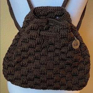 The SAK brown basketweave backpack